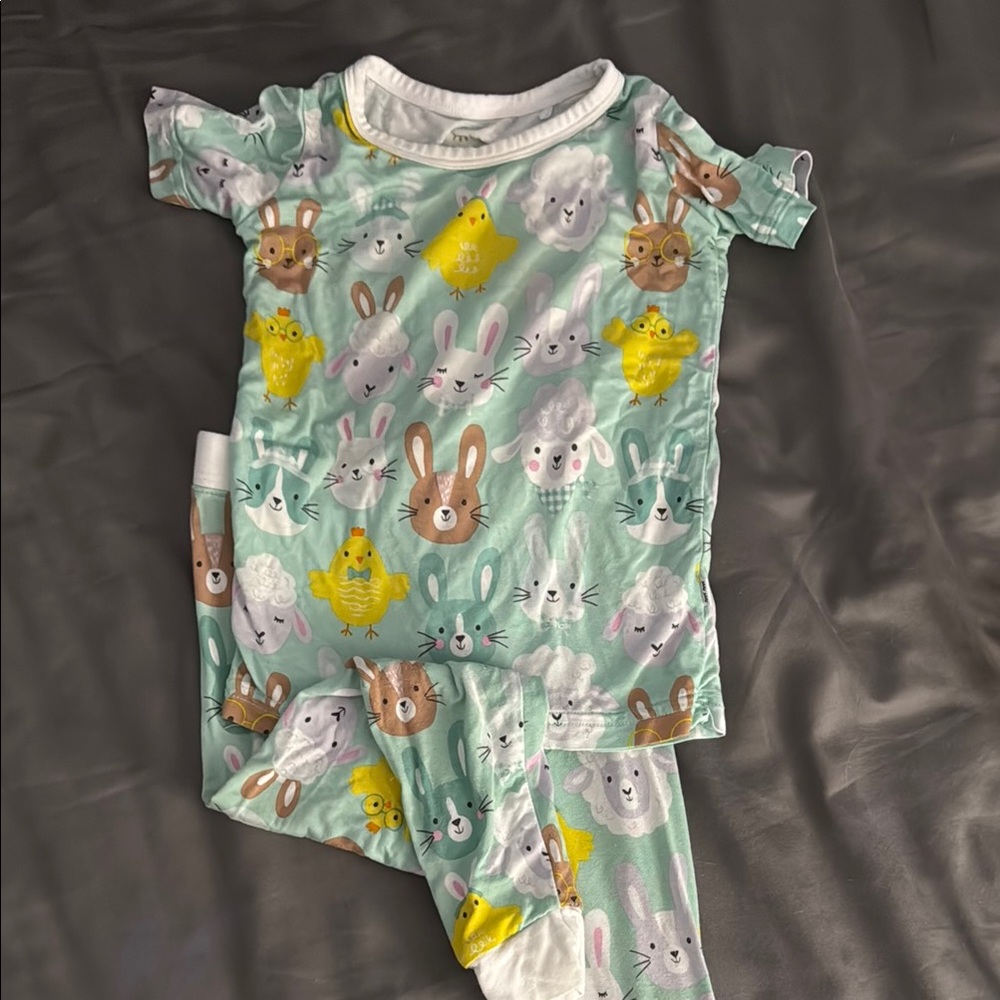 Little Sleepies Mint Animal Print Pajama Set